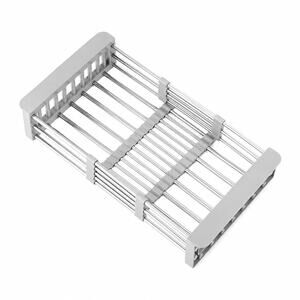 Cheer Collection Stainless Steel Adjustable Over Sink Dish Drying Drain Rack